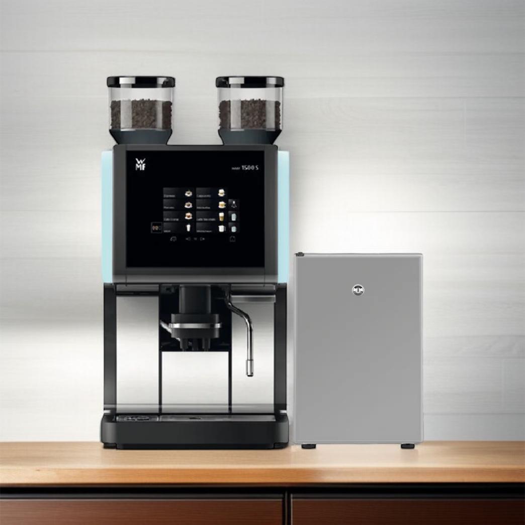 WMF 1500S Fresh Milk Coffee Machine with side fridge